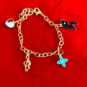 Gold plated charm bracelet